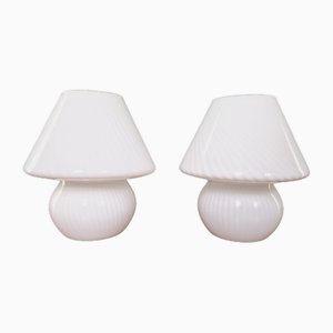 Lampes Champignon en Verre de Murano, 1970s, Set de 2