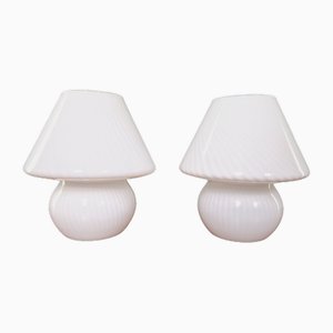 Murano Glass Mushroom Lamps, 1970s, Set of 2