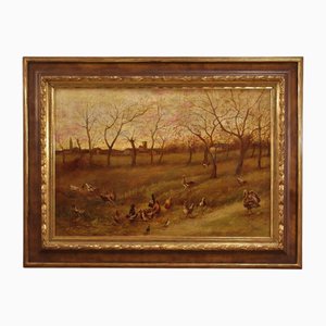 Italian Artist, Bucolic Landscape, 20th Century, Oil on Canvas, Framed