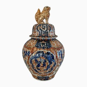 Large 19th Century Imari Lidded Vase, 1880s