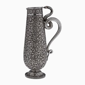 19th Century Indian Kutch Silver Snake Handle Jug, 1880s
