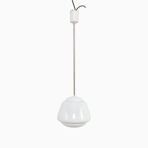 Lampada da soffitto in vetro bianco latte, anni '60