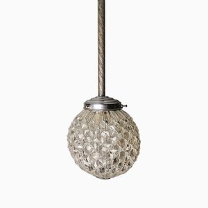 Lámpara colgante portuguesa Mid-Century de acrílico y cristal claro, años 60
