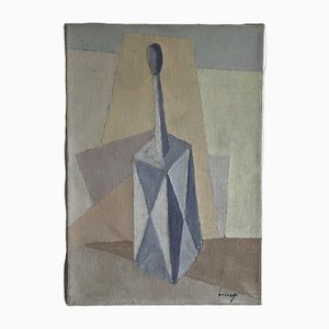 Huile sur Toile, Artiste Italien, Composition Cubiste, 1960s, Encadré