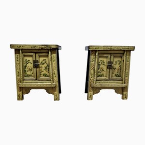 Meubles de Rangement Laqué Crème, Set de 2