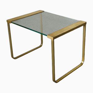 Mid-Century Coffee Table in Brass and Transparent Glass, 1960s