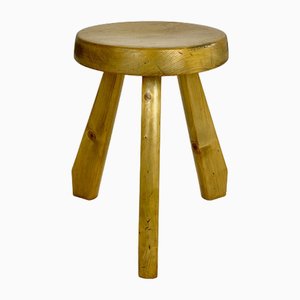 The Arcs Sandoz Stool in Pine attributed to Charlotte Perriand