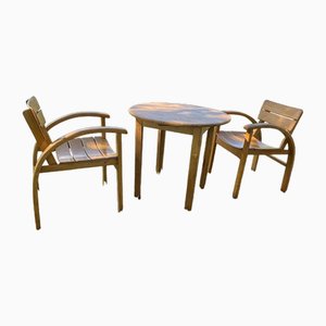 Poltrone e tavolo Bauhaus nello stile di Erich Diekmann, anni '20, set di 3