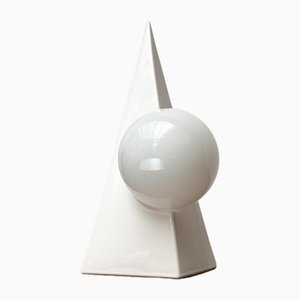 Lampada da tavolo Space Age a forma geometrica in ceramica, anni '80