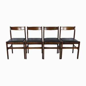 Wooden Dining Room Chairs with Skai Seat by Mario Sabot, Italy, 1970s, Set of 4