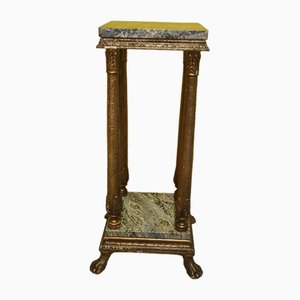Swedish Gold Stucco & Marble Plant Stand, 1890s
