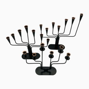 Candelabros de Gunnar Ander para Ystad Metall, años 70. Juego de 3