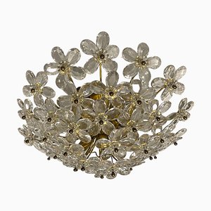 Lámpara de empotrar con flores de cristal de Murano, años 60