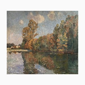 Ein See im Herbst, 1909, Öl auf Leinwand
