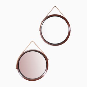 Wooden Circular Mirrors, Set of 2