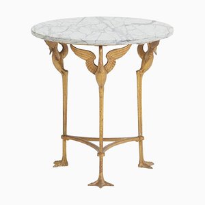 Bronze and Marble Swans Side Table, 1890s