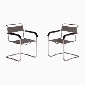 Set of Bauhaus Armchairs attributed Marcel Breuer for Thonet, Czech, 1930s