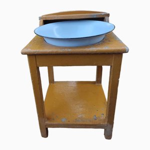 Soporte Art Déco de madera con lavabo, años 20