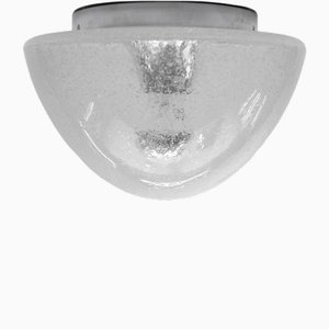 Lámpara alemana de vidrio con forma de hongo en cromo, años 60