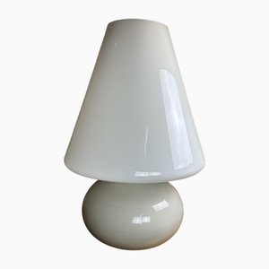 Lampada vintage in vetro opalino beige, Italia, anni '80