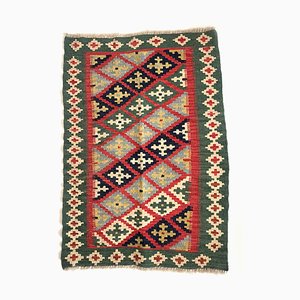 Alfombra Kilim de Anatolia vintage de tejido plano de lana, años 60