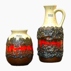 Lawa Vasen von Bay Keramik, 1970er, 2er Set