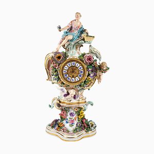 Splendour Clock with Flora and Flowers by J.J. Kaendler, Germany, 1860s