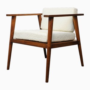 Fauteuil Angulaire Vintage en Teck et Boucle, 1960s