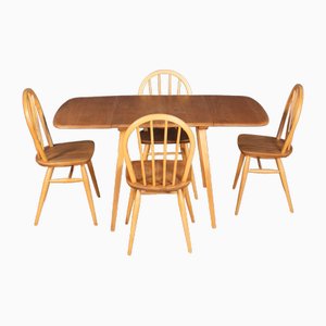 Mesa de comedor y sillas modelo 383 de Lucian Ercolani para Ercol. Juego de 5