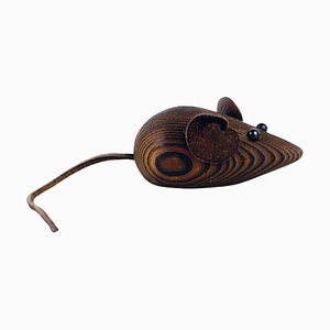 Vintage Scandinavian Wooden Mouse by H F Denmark, 1950s
