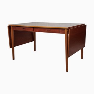 Swedish Modern Teak and Beech Dining Table or Desk attributed to Nils Jonsson for Hugo Troeds, 1960s
