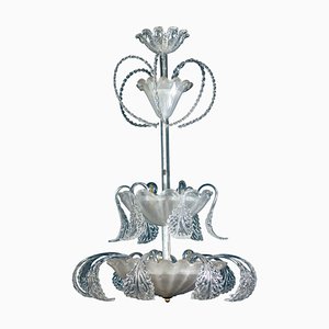 Art Deco Ninfea Murano Glass Chandelier attributed to Barovier Italy, 1940s
