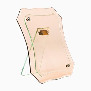 Rosa Mid-Century Glas Bilderrahmen von Cristal Arte, Italien, 1960er