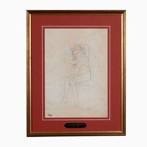 Ferdinand du Puigaudeau, Donna nuda, Disegno, Incorniciato