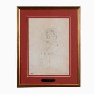 Ferdinand du Puigaudeau, Mujer Desnuda, Dibujo, Enmarcado