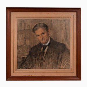 E. Fougerat, Portrait of Paul Thoby, 1933, Watercolor, Framed