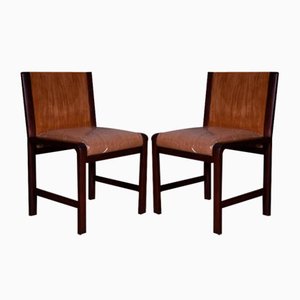 Chairs in Beech Wood and Velvet, Set of 2