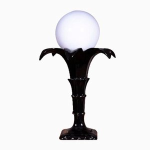Lámpara de mesa floral con esfera