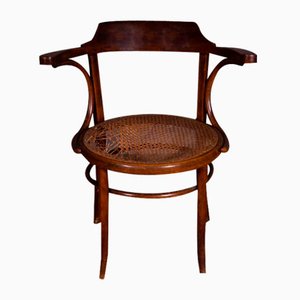 Chaise de Bureau avec Siège en Paille de Vienne de Thonet