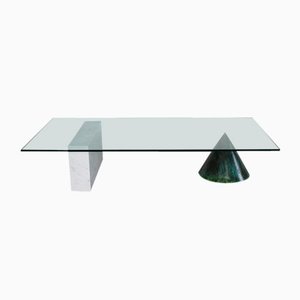 Kono Table in Carrara Marble and Copper by Massimo Vignelli from Casigliani 1980s