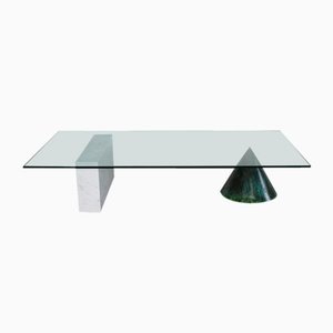 Mesa Kono de mármol de Carrara y cobre de Massimo Vignelli de Casigliani, años 80