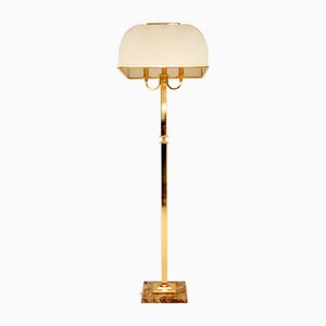 Vintage Brass and Marble Floor Lamp, 1970s