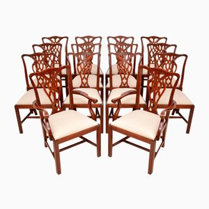 Vintage Chippendale Style Dining Chairs, 1930s, Set of 14