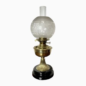 Antique Victorian Brass Oil Lamp, 1880s