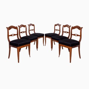 19th Century German Biedermeier Dining Chairs, Set of 6