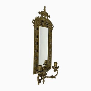 Victorian Wall Mirror with Two Candlesticks, France, 1910s