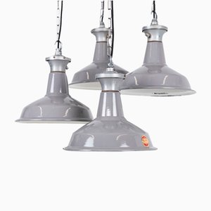 Grey Enamel Factory Ceiling Light from Benjamin Electric Manufacturing Company