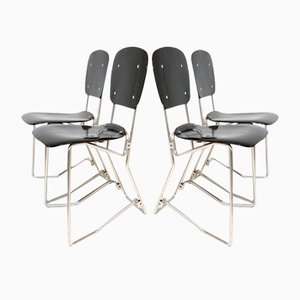 Chaises Empilables Aluflex par Armin Wirth pour Ph. Zieringer, 1960s, Set de 4