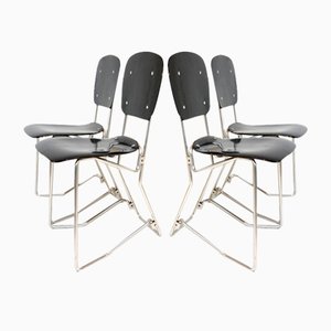 Stapelbare Aluflex Stühle von Armin Wirth für Ph. Zieringer, 1960er, 4er Set