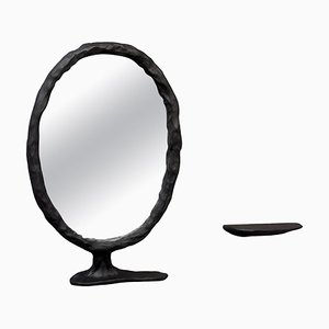 Specchio astratto in legno di Atelier Monochrome, set di 2